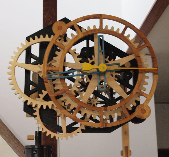 木製歯車の柱時計 【受注制作】 1枚目の画像