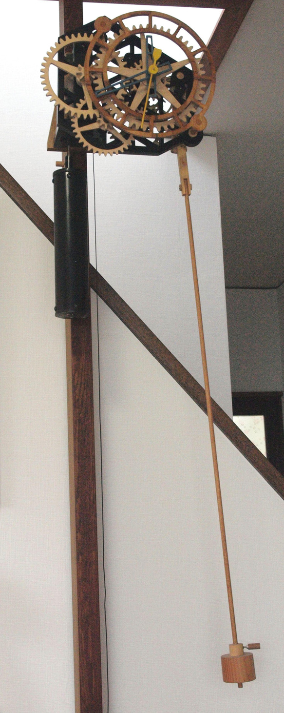 木製歯車の柱時計 【受注制作】 5枚目の画像