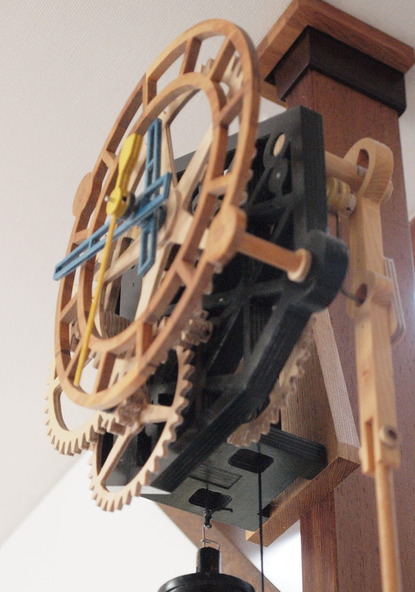 木製歯車の柱時計 【受注制作】 4枚目の画像