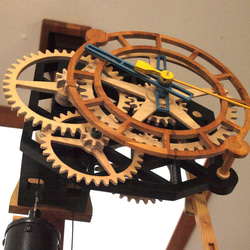 木製歯車の柱時計 【受注制作】 3枚目の画像