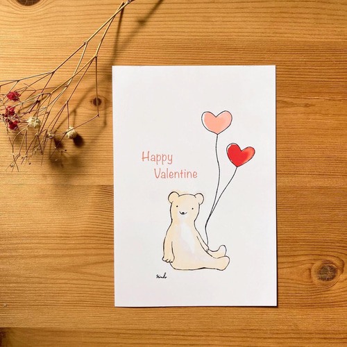 バレンタイン】バレンタインカード＊クマさん＊バレンタインデー