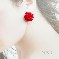 【popular】揺れるRED Dahlia pierce/earring 3枚目の画像