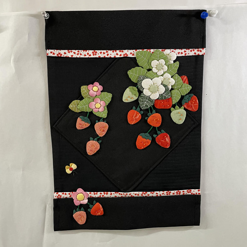 端午の節句 鯉の滝登り ミニタペストリー 古布 押絵 縮緬細工