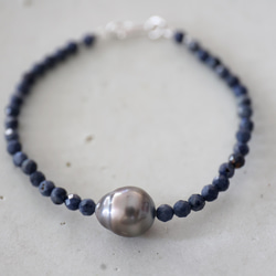 SILVER925 South Sea Pear sapphire bracelet [kgf3951] 2枚目の画像