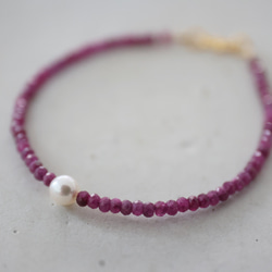 14KGF akoya ruby bracelet [kgf3937] 2枚目の画像