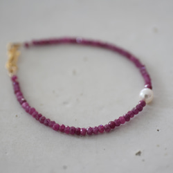 14KGF akoya ruby bracelet [kgf3937] 3枚目の画像