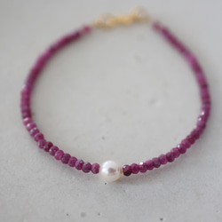 14KGF akoya ruby bracelet [kgf3937] 1枚目の画像