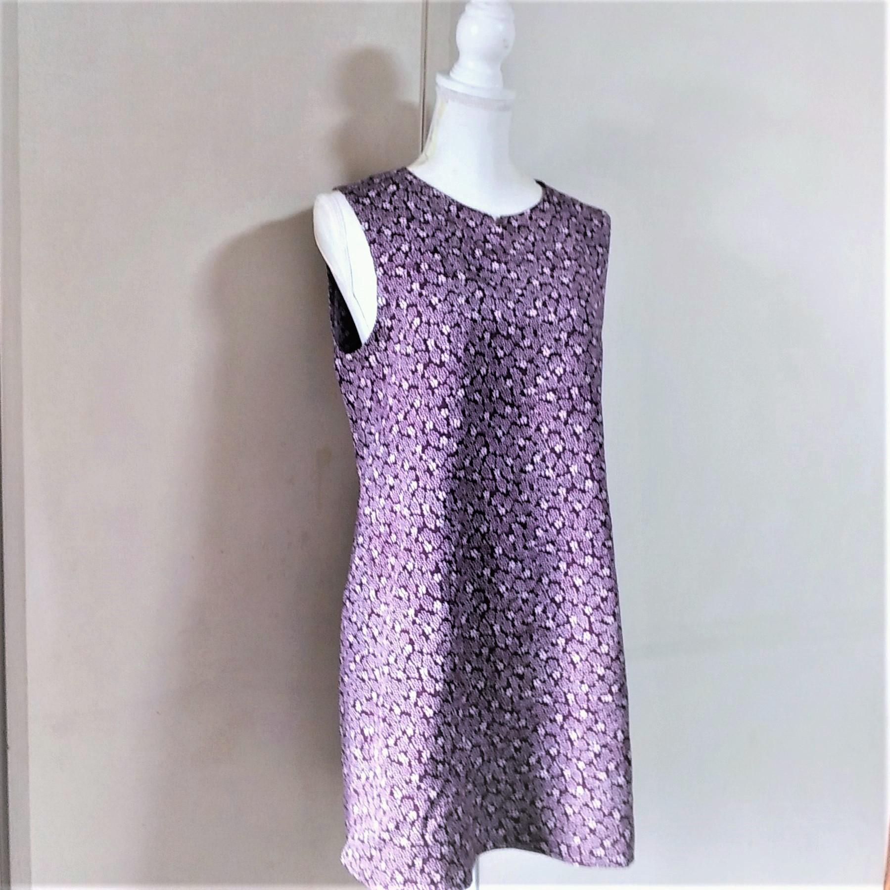 新品★﻿小紋 着尺 反物 リメイク-13 20%off 着物リメイク チュニック 小紋 小花柄 パープル シルク