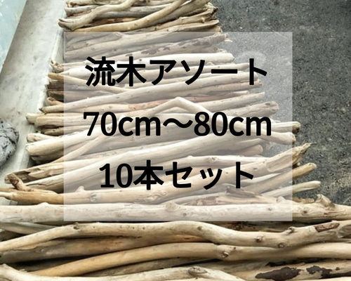 送料無料】まがり屋流木 南信州産 天然枝流木 10本セット（70〜80cm