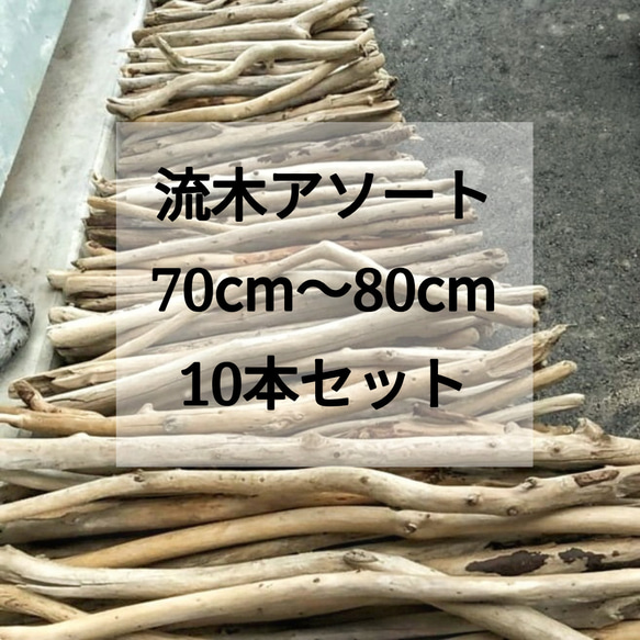 送料無料】まがり屋流木 南信州産 天然枝流木 10本セット（70〜80cm