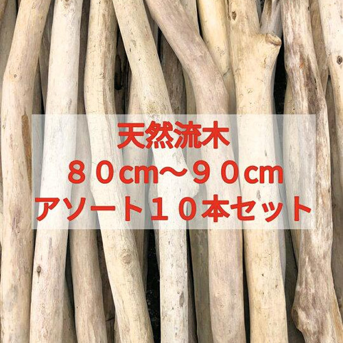 送料無料】まがり屋流木 南信州産 天然枝流木 10本セット（80〜90cm 