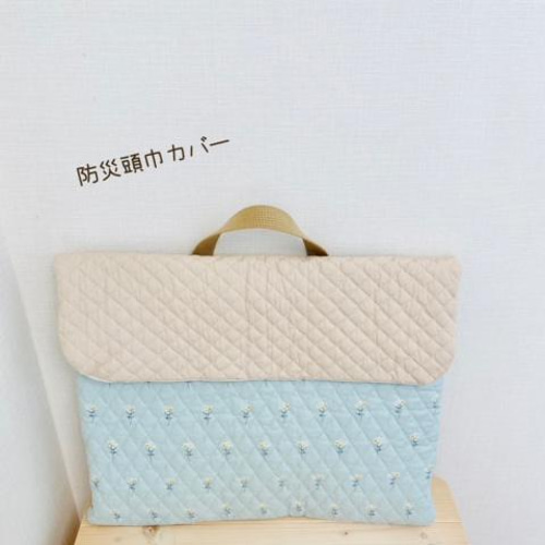 防災頭巾カバー＊＊lace flower mint 防災頭巾カバー tamachanhouse