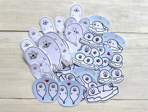 アザラシ シール フレークシール かわいい シール・ステッカー