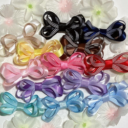 ヘアゴムベビーヘアクリップコットン×グログランリボン1〜4