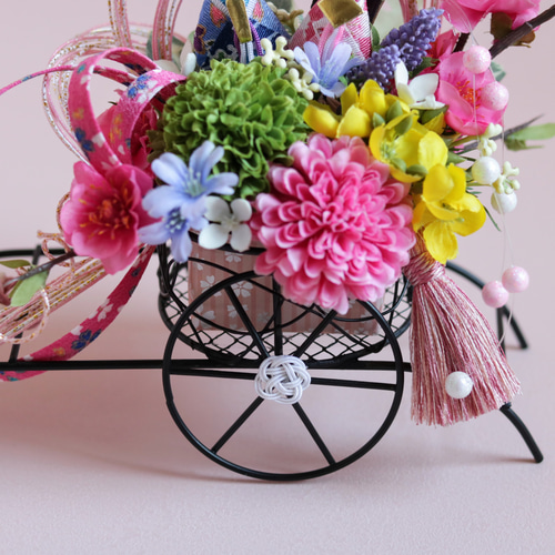 和風造花アレンジメント 花車御所車 【公式通販】