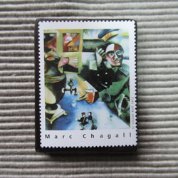 フランス　美術切手ブローチ7811 1枚目の画像