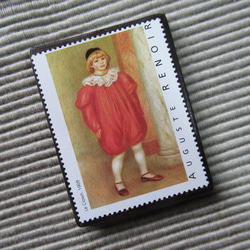 フランス　美術切手ブローチ7816 2枚目の画像