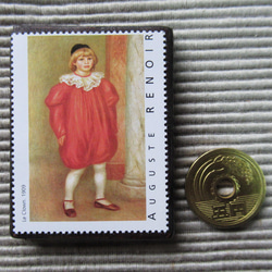 フランス　美術切手ブローチ7816 3枚目の画像