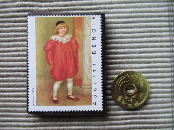 フランス　美術切手ブローチ7816 3枚目の画像