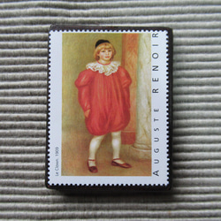 フランス　美術切手ブローチ7816 1枚目の画像