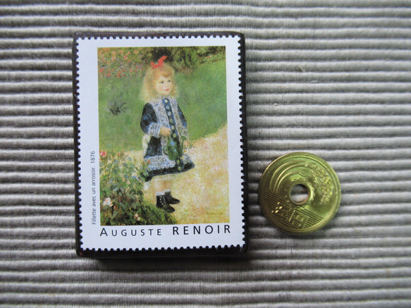 フランス　美術切手ブローチ7819 3枚目の画像