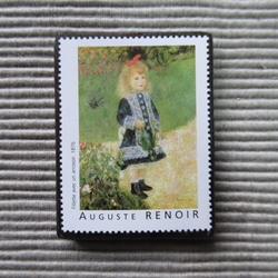 フランス　美術切手ブローチ7819 1枚目の画像