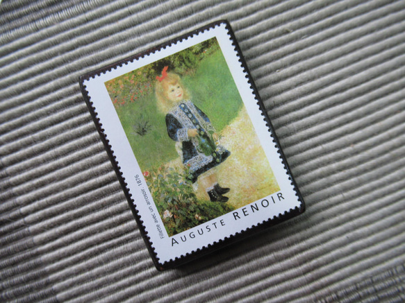 フランス　美術切手ブローチ7819 2枚目の画像
