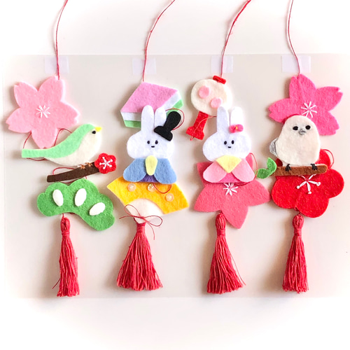 【1点限定品♡】うさぎのおひな祭りガーランド　ひなまつり　ミニチュア 商談中ꕥうさぎのお雛様ガーランド ひなまつり 桃の節句 壁面