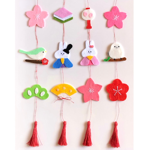 【1点限定品♡】うさぎのおひな祭りガーランド　ひなまつり　ミニチュア ガーランド うさぎひな祭り ひな人形 (100円ショップ 100円均一