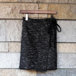 暖か便利グッツ　ツイード　イタリア製ビンテージウールフリーサイズ　巻きスカート 6枚目の画像
