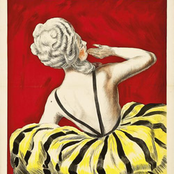【NO.343】ゴージャスな黄色ドレスの後ろ姿の女性アートポスター★ヴィンテージレトロモダンパーティA3A2A1B4B3 2枚目の画像