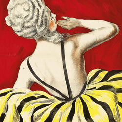【NO.343】ゴージャスな黄色ドレスの後ろ姿の女性アートポスター★ヴィンテージレトロモダンパーティA3A2A1B4B3 3枚目の画像