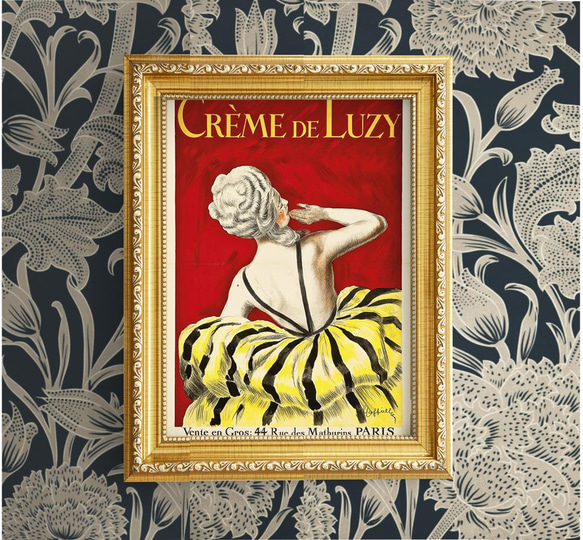 NO.343】ゴージャスな黄色ドレスの後ろ姿の女性アートポスター