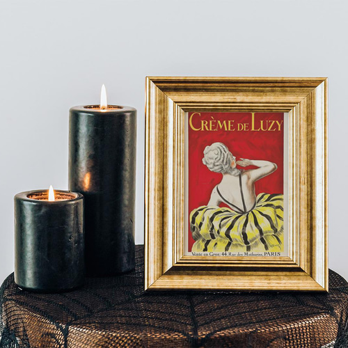 NO.343】ゴージャスな黄色ドレスの後ろ姿の女性アートポスター