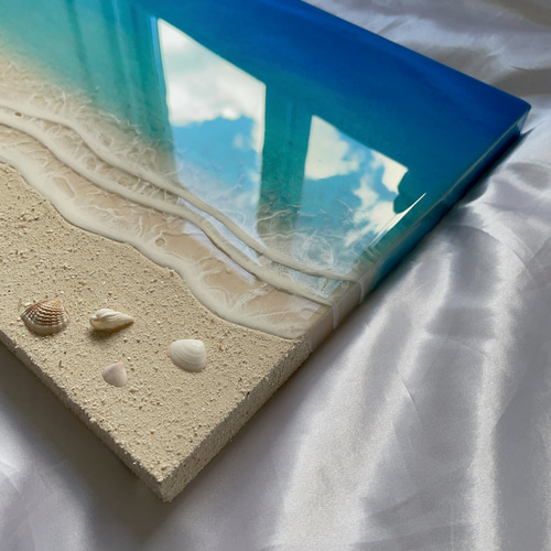 送料無料】空間に静かになじむ海のレジンアート | インテリアパネル 波