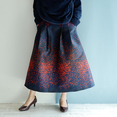 美品　PHOTOCOPIEU 高級　ウールシルク　ロングスカート　総柄　38 PHOTOCOPIEU ZIP-DETAIL LONG SKIRT - Altamira