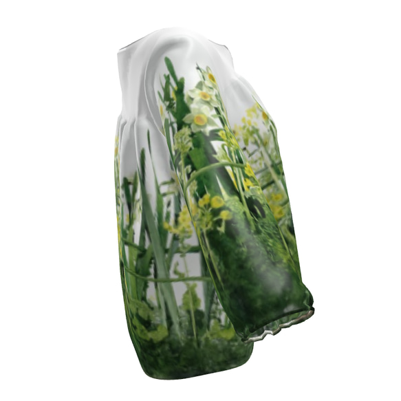 XXS～7XL　水彩フラワーブラウス　水仙と菜の花 3枚目の画像