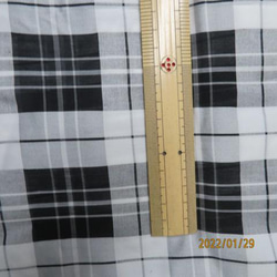 ボイル糸　ブラック　チェック　ハンドメイド　ドレープ感　シャツ　ブラウス　播州織　キュプラ　コットン 4枚目の画像
