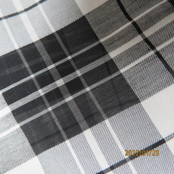 ボイル糸　ブラック　チェック　ハンドメイド　ドレープ感　シャツ　ブラウス　播州織　キュプラ　コットン 6枚目の画像
