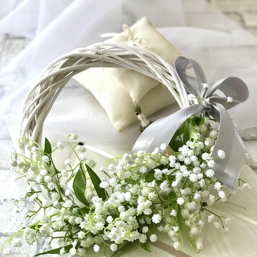 フレンチリース　かすみ草 かすみ草のふわふわリース | le petit bonheur