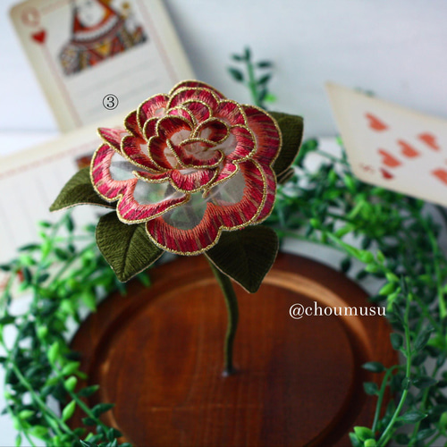 ご予約】立体刺繍花『Rose』カラーセミオーダーについて 立体