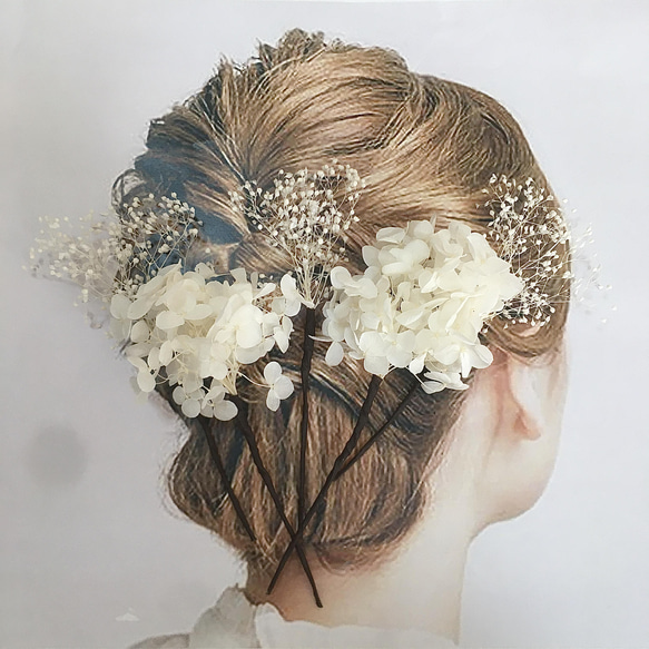 お花屋さんが作る髪飾り ヘッドドレス ヘアパーツ 卒業式 成人式 結婚式 七五三 ウェディング ドライフラワー