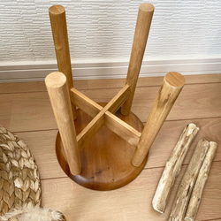 インテリア　ミニテーブル　ブラウン　木製 3枚目の画像