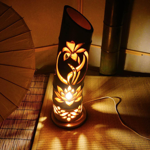 竹灯篭 ledキャンドルリモコン付きセット