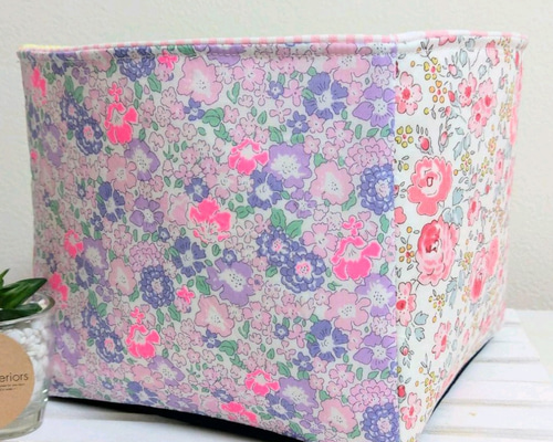 専用】✮497 リバティ アマリアチューリップ 布バスケット ハンドメイド
