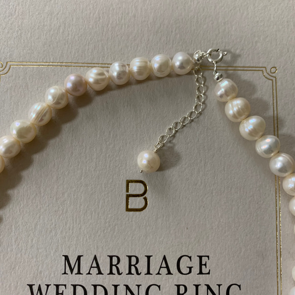 【40センチ】淡水バロックパール ホワイト 小粒 ネックレス チョーカー真珠　結婚式　冠婚葬祭 4枚目の画像