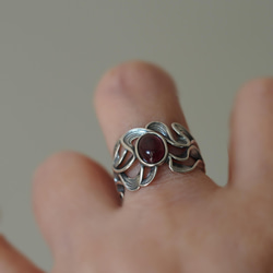 ロードライトガーネット８　　S925　Ripples　Design ring 5枚目の画像