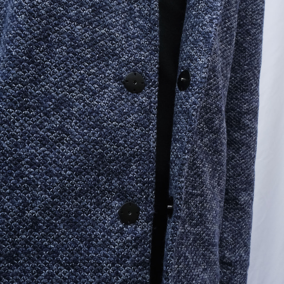 米立紋混紗西裝外套 - 藍 第7張的照片