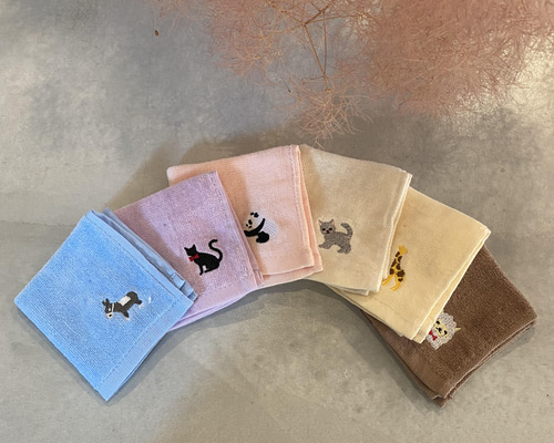 20×20センチ 選べる6枚セット ミニタオル 動物 ハンカチ その他入園