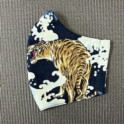 虎柄　トラ　タイガー　ブルー　吸汗速乾　蒸れない　Ｌサイズ　２層構造　ポケット　サイドガイド　リフォーム繕　オリジナル 5枚目の画像